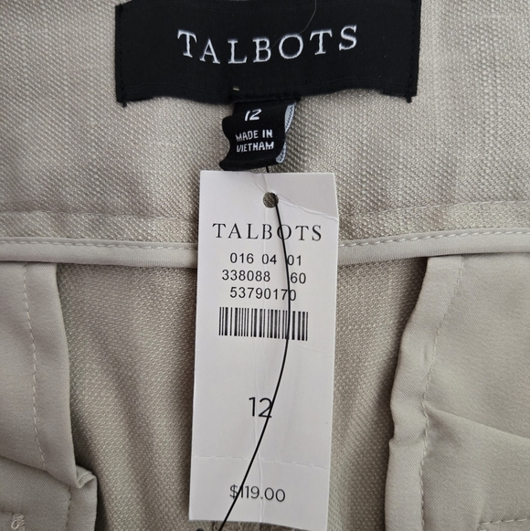 NWT Talbots Linen Khaki Careerwear Slacks Size 12 - Picture 10 of 10